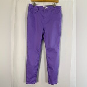 Zenana Purple 5 pocket Jeans front Zip & Button Closure Size XL Stretch Comfort